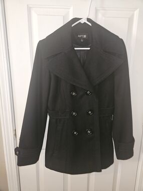 Apt. 9 Black Double-Breasted Pea Coat